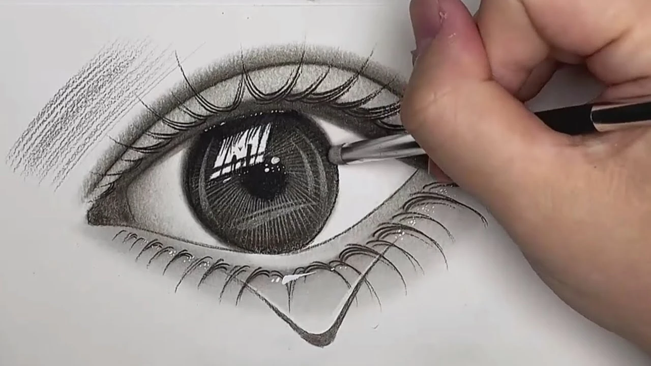 آموزش طراحی چشم سیاه قلم