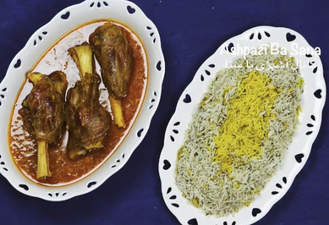 آشپزی باقالی پلو با ماهیچه