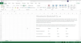 اکسل پروژه شرکت قفسه کتاب Woodworks
