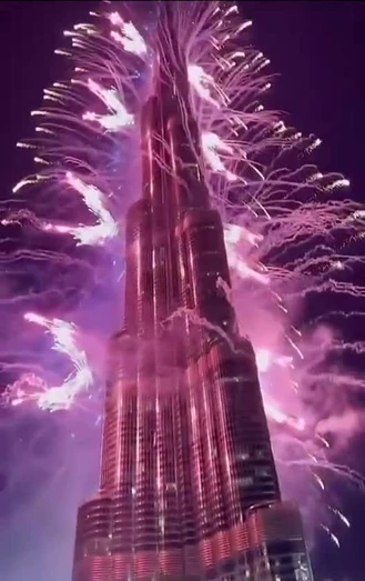آتش بازی برج خلیفه بسیار دیدنی 
