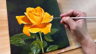 نقاشی گل زیبا با رنگ