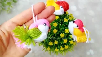 کاردستی جوجه زیبا با نخ