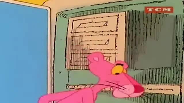 کارتون پلنگ صورتی قدیمی