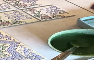 آموزش نقاشی روی کاشی
