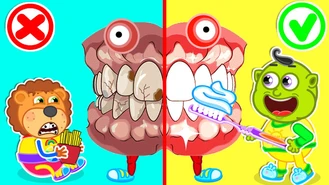 کارتون خانواده شیر / بیایید مسواک بزنیم 
