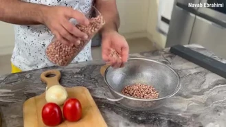 آموزش آشپزی / نواب ابراهیمی خوراک لوبیا با سیب‌زمینی و یک صبحانه کامل 