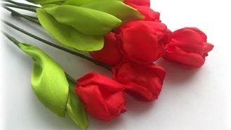 آموزش ساخت لاله از روبان برای سفره هفت سین شب عید
