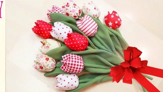 ساخت لاله های پارچه ای برای سفره ی هفت سین عید 
