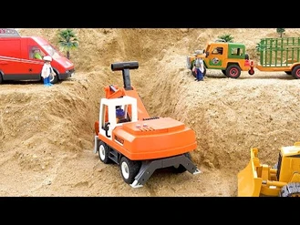 برنامه کودک بیبو / ماشین آلات حفاری شن و ماسه /حمل و نقل حیوانات در جاده ها