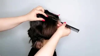 فیلم بافت مو کوتاه ساده در منزل جلوی سر